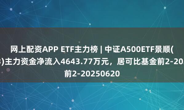 网上配资APP ETF主力榜 | 中证A500ETF景顺(159353)主力资金净流入4643.77万元，居可比基金前2-20250620