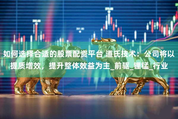 如何选择合适的股票配资平台 道氏技术：公司将以提质增效，提升整体效益为主_前驱_锂锰_行业